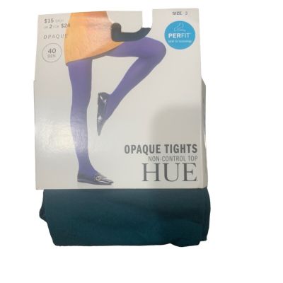 Hue Womens Sz 3 Opaque Sheer To Waist Tights Deep Burgundy Size S